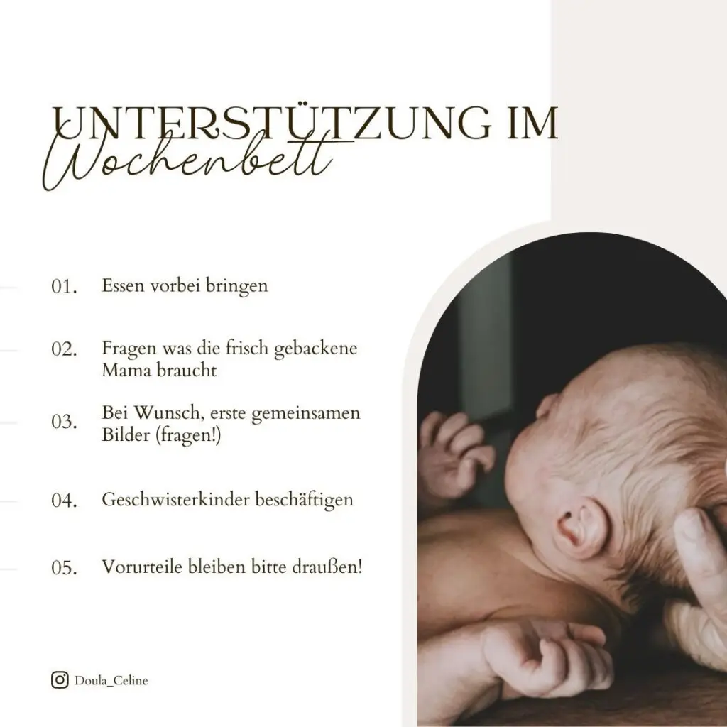 Wie kann ich jemanden im Wochenbett unterstützen?