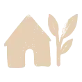 Icon Haus mit Pflanze
